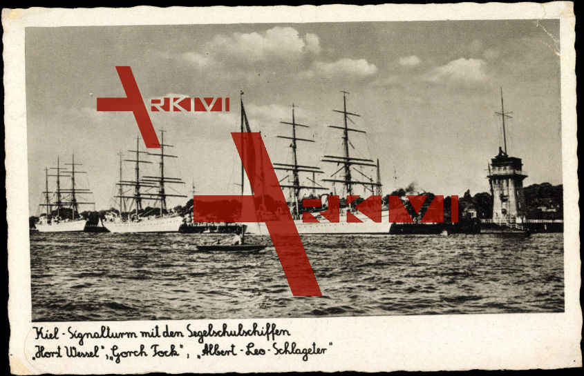 Kiel, Signalturm, Segelschulschiffe,Horst Wessel,Gorch Fock,Schlageter