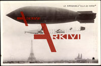 Paris, Le Dirigeable Ville de Paris, Luftschiff, Zeppelin, Luftfahrtpioniere