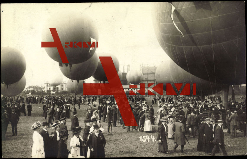 Zürich, Gordon Bennett Wettfliegen 1909, Fesselballons, Besucher