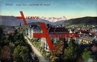 Villach Kärnten, Blick auf die Kaiser Franz Josef Straße mit Mangart
