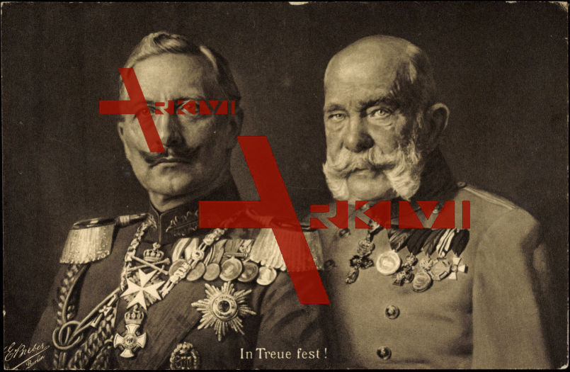 Kaiser Wilhelm II von Preußen mit Kaiser Franz Josef I. von Österreich, Treue