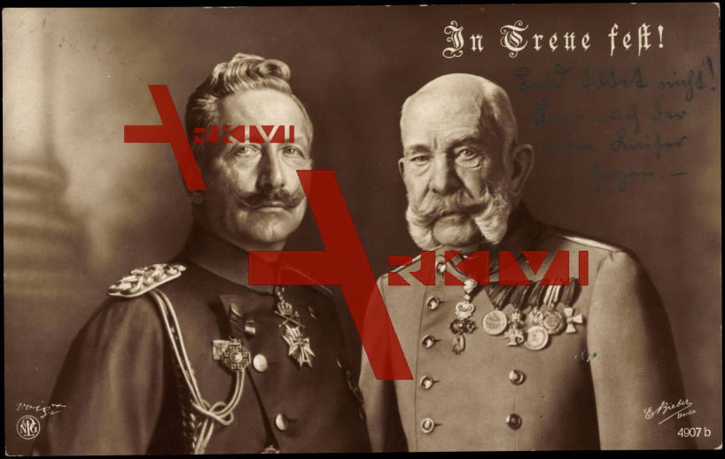 Kaiser Wilhelm II, Kaiser Franz Josef I, In Treue fest, NPG 4907 b