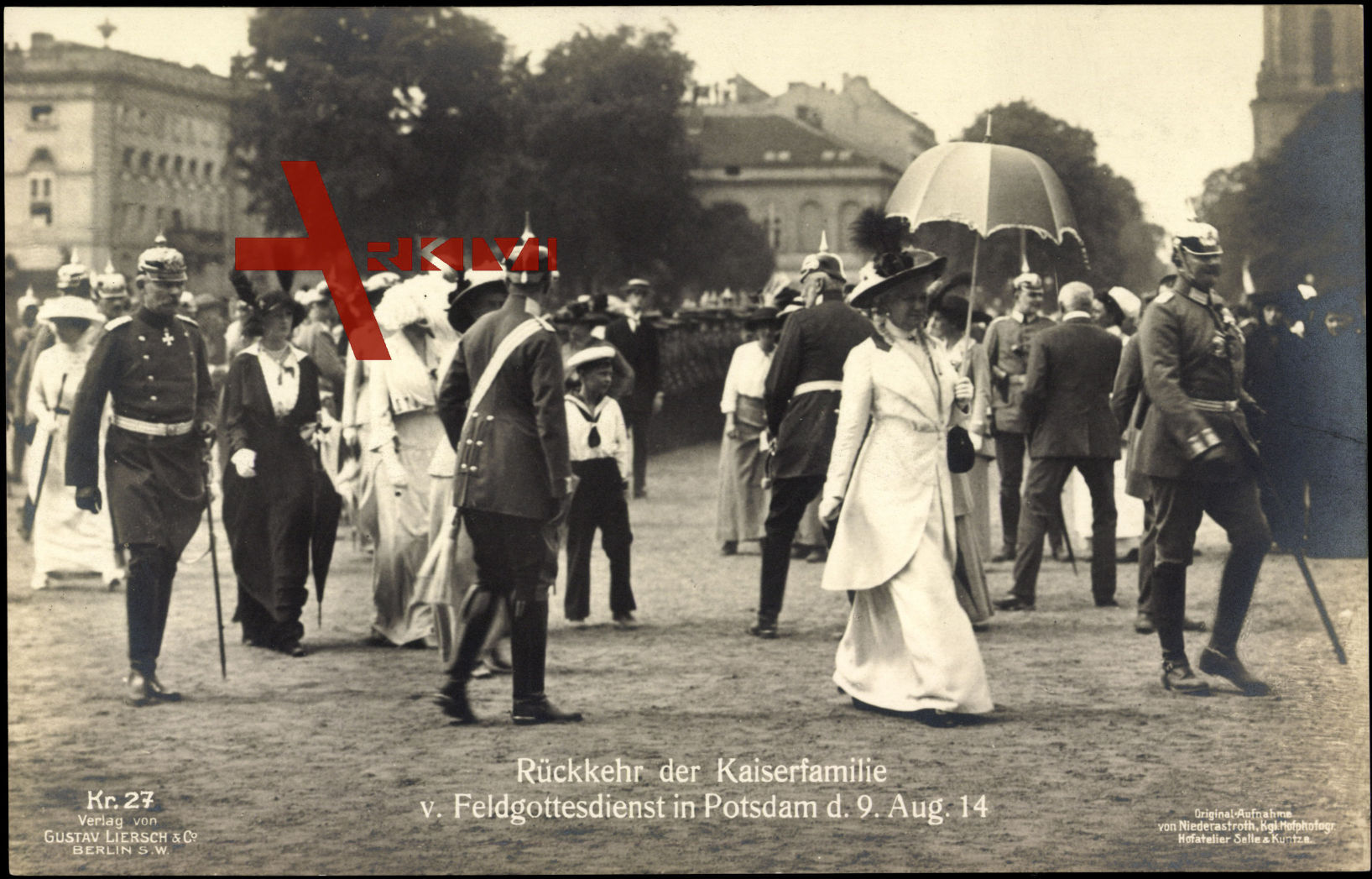 Rückkehr der Kaiserfamilie v. Feldgottesdienst in Potsdam August 1914