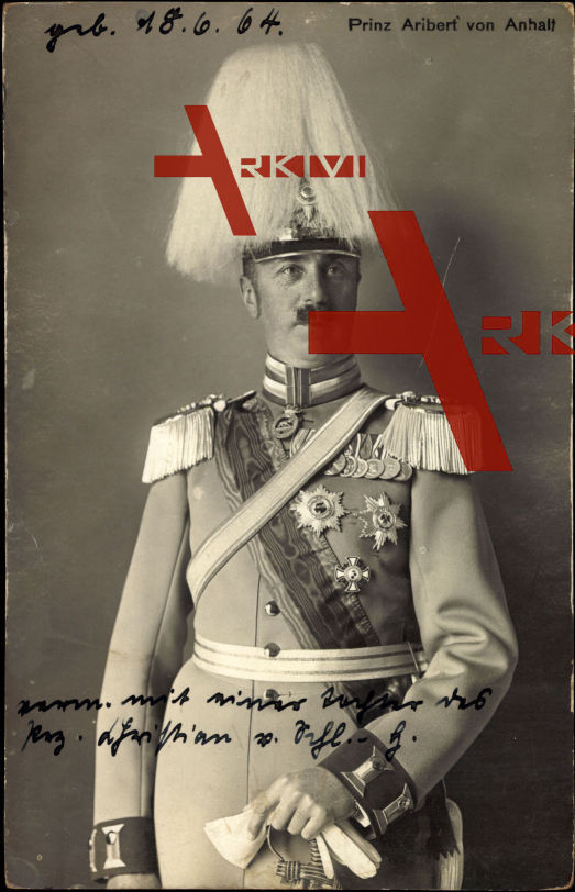 Prinz Aribert von Anhalt, Uniform, Helm, Orden, Abzeichen
