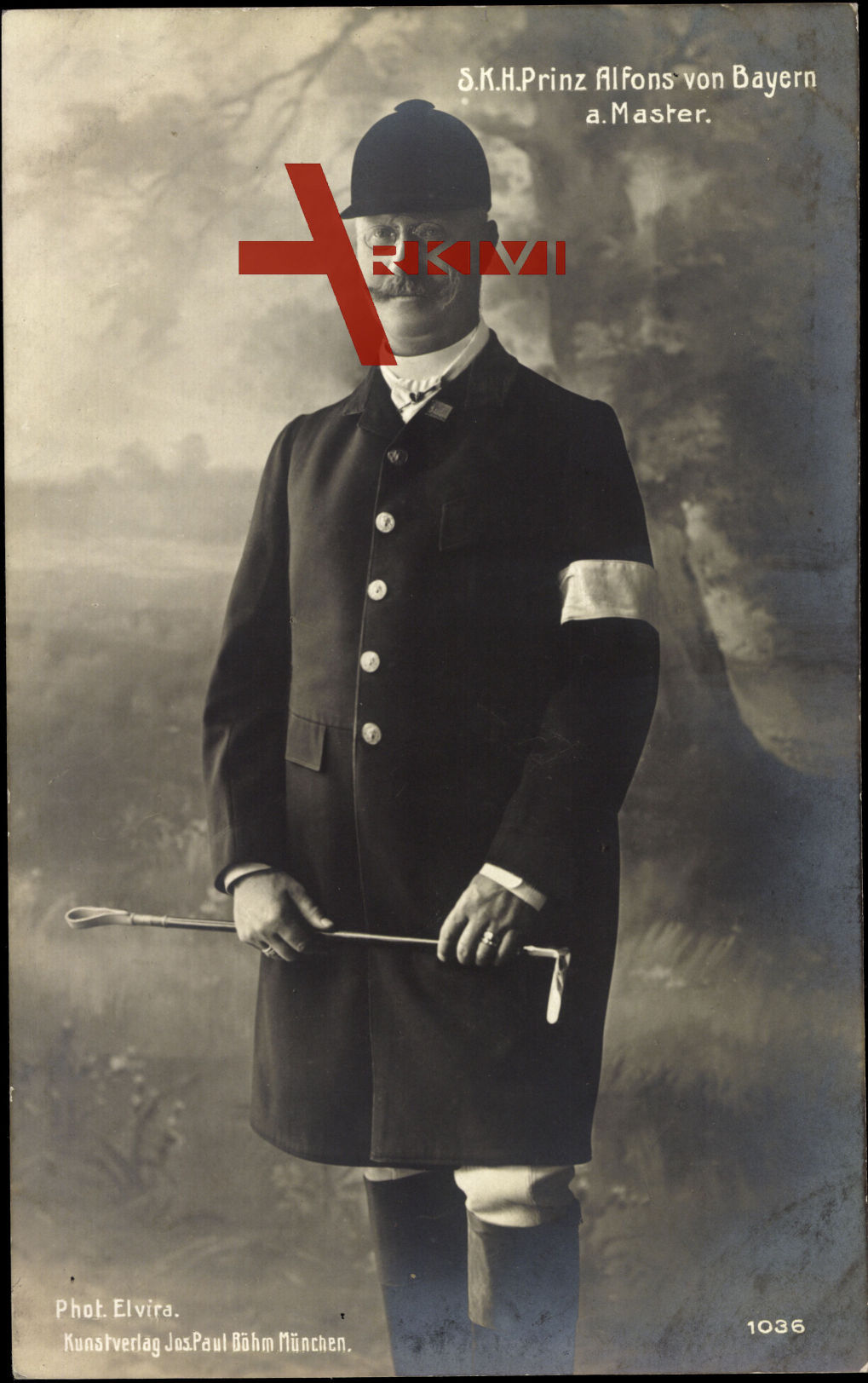 S.K.H. Prinz Alfons von Bayern in Reiteruniform, Reitgerte