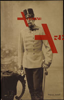Kaiser Franz Josef I., Standportrait, Uniform, Hochhut, Säbel