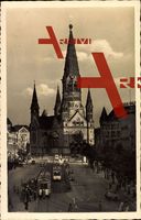 Berlin Charlottenburg, Blick auf Kaiser Wilhelm Gedächtniskirche, Straßenbahn