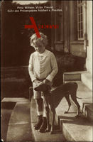 Prinz Wilhelm Victor Freund von Preußen mit Windhund