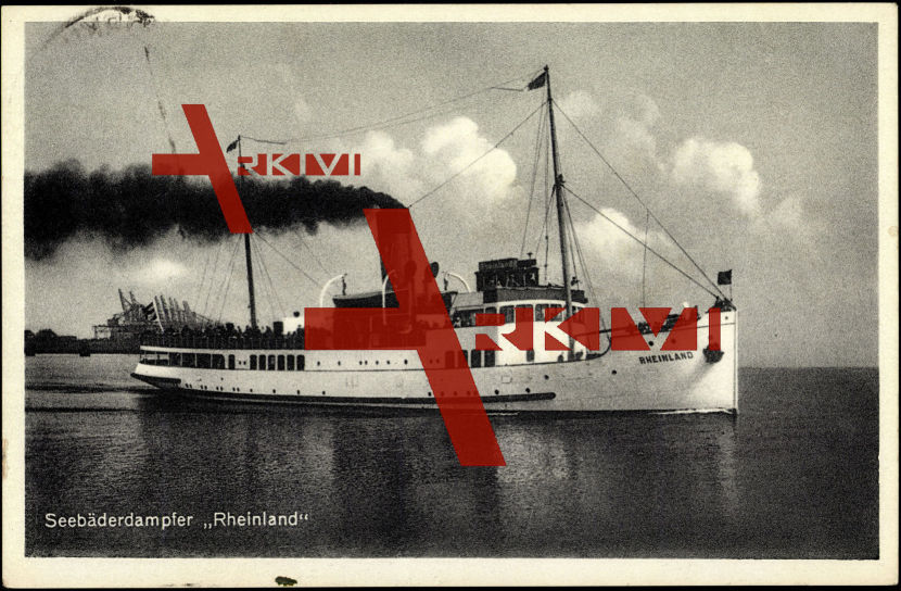 Seebäderdampfer Rheinland, Emden, Borkum, Helgoland, H. Folkerts