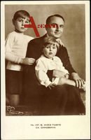 Prinz Paul von Jugoslawien mit seinen Kindern, Adel Serbien u. Kroatien