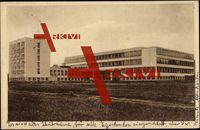 Dessau a.d. Elbe, Blick auf das Bauhaus vom Feld gesehen