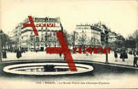 Paris, Le Rond Point des Champs Elysees, Fontaine, Hotel
