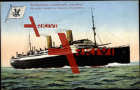 Norddeutsche Lloyddampfer Columbus, der größte Dampfer der dt. Handelsflotte