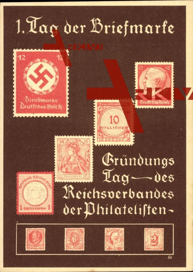 1. Tag der Briefmarke, 7 Januar 1936, Gründungstag der Philatelisten