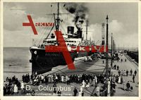 Dampfschiff Columbus am Columbuspier Bremerhaven, Norddeutscher Lloyd Bremen
