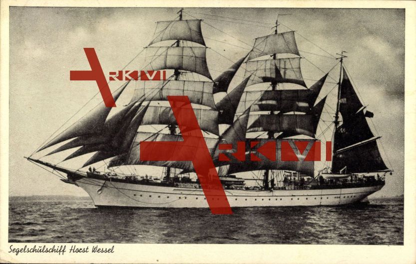 Segelschulschiff Horst Wessel, Blick auf Backbord, Dreimaster