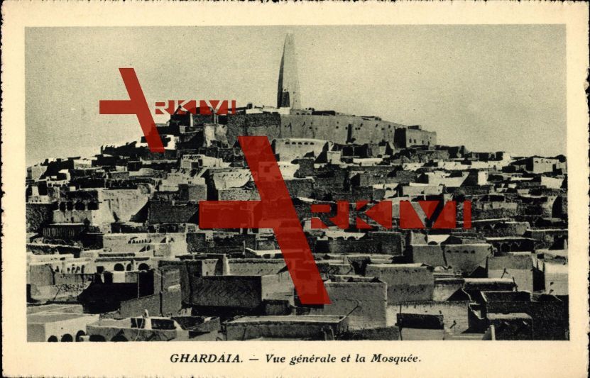 Ghardaia Algerien, vue générale de la ville et la Mosquée