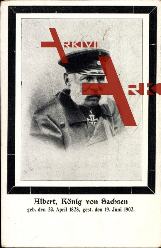 König Albert von Sachsen in Uniform, Todeskarte