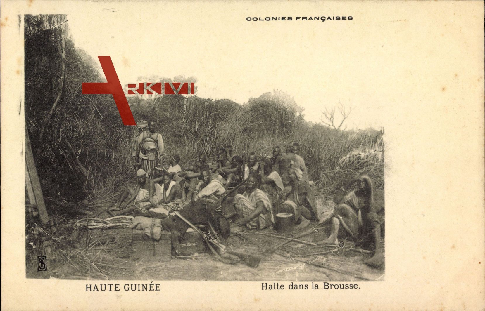 Haute Guinée Guinea, Colonies Francaises, Halte dans la Brousse