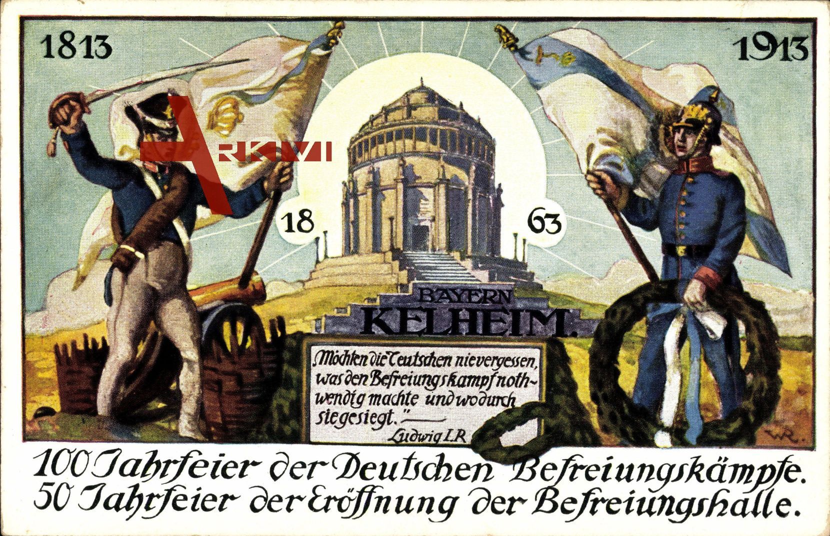 Regensburg, 100 Jahrfeier der Dt. Befreiungskämpfe, Befreiungshalle, 1913