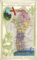 Landkarten Dahomey Republik Kongo, Colonies Francaises