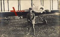 Oberleutnant Immelmann an seinem Fokker Flugzeug, Sanke 347