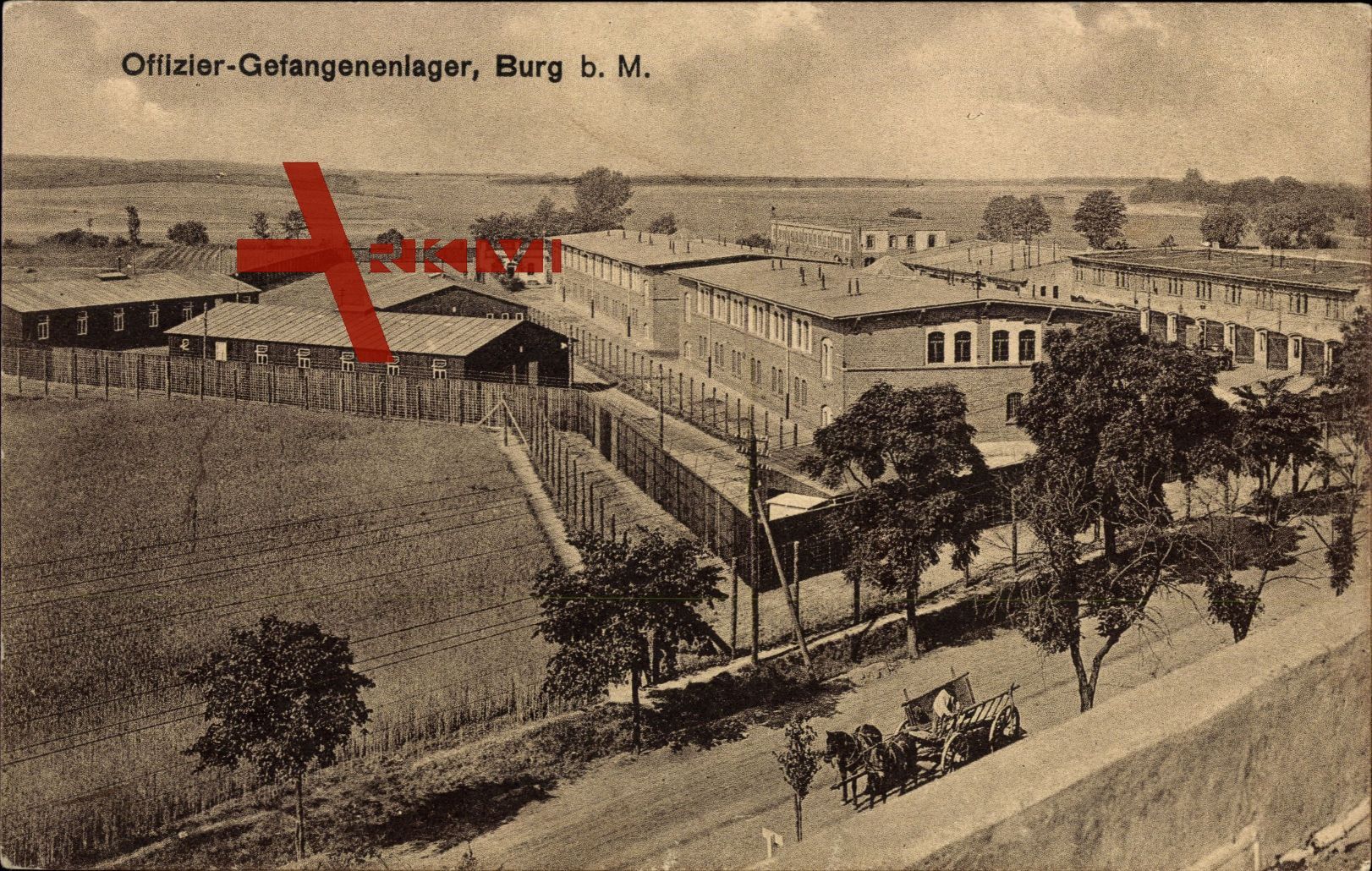Burg bei Magdeburg, Straßenpartie am Offizier Gefangenenlager