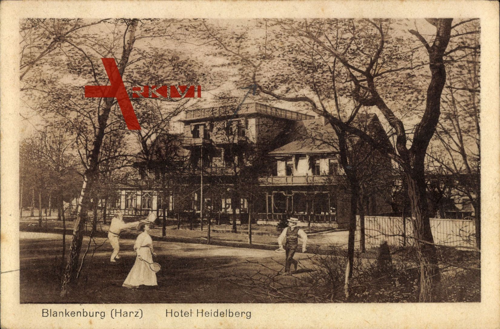 Blankenburg Harz, Hotel Heidelberg mit Tennisspielern