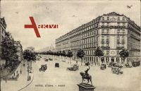 Paris, vue générale de l'Hôtel D'Iéna, l'Arc de Triomphe, Flugzeug