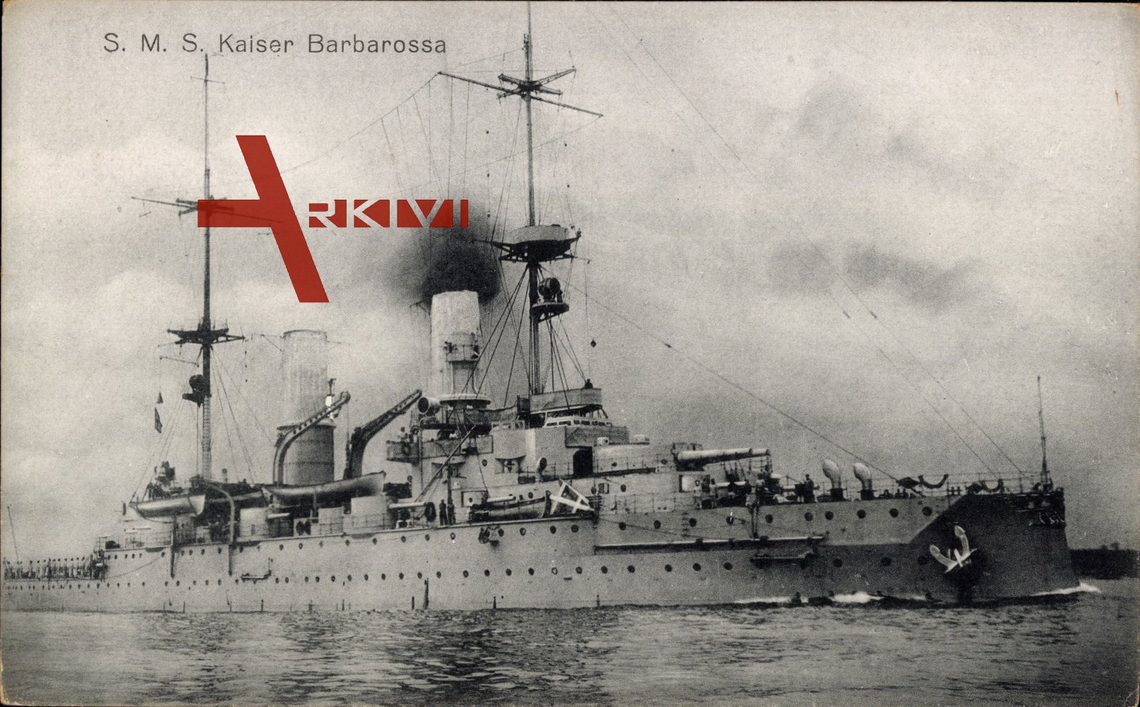 S.M.S. Kaiser Barbarossa, Deutsches Kriegsschiff, Bugansicht