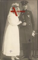 Kaiserreich, Soldat in Feldgrau, Brautkleid, Hochzeit