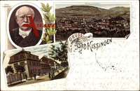 Bad Kissingen, Totalansicht, Obere Saline, Fürst Bismarck im Portrait