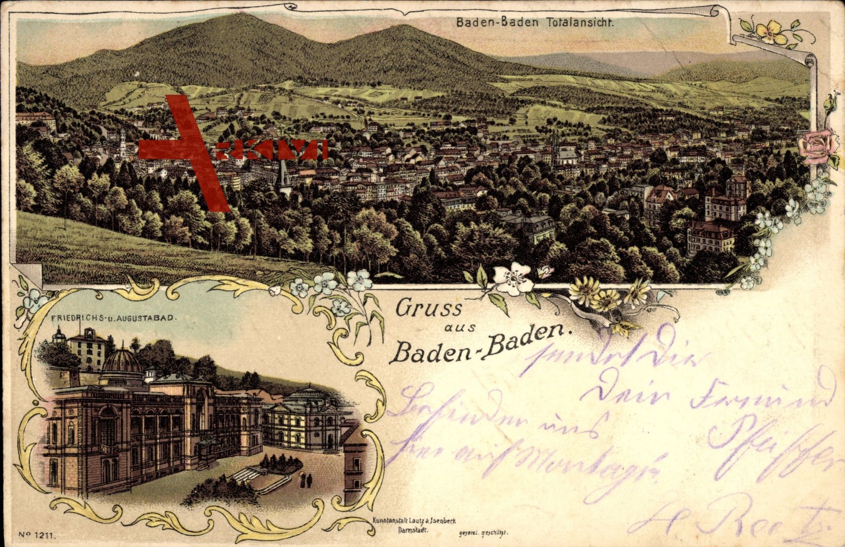 Baden Baden, Friedrichs und Augustusbad, Totalansicht