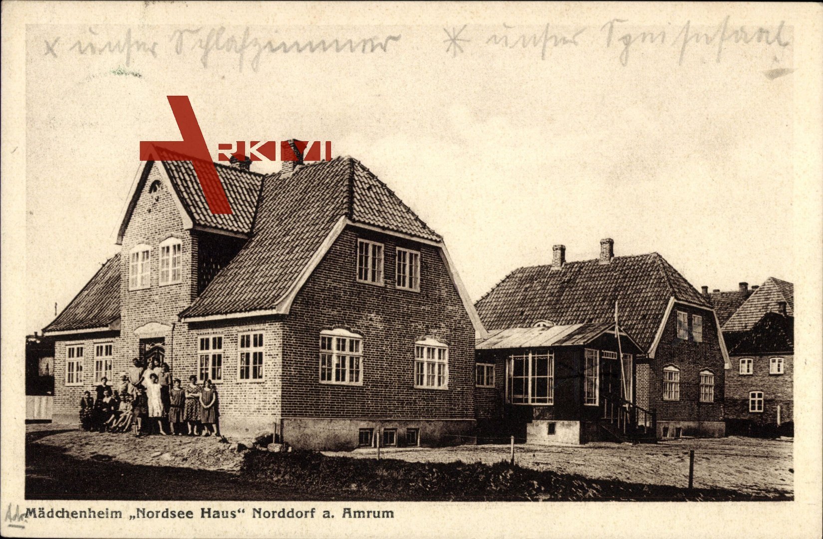 Norddorf auf Amrum, Mädchenheim Nordsee Haus mit Bewohner