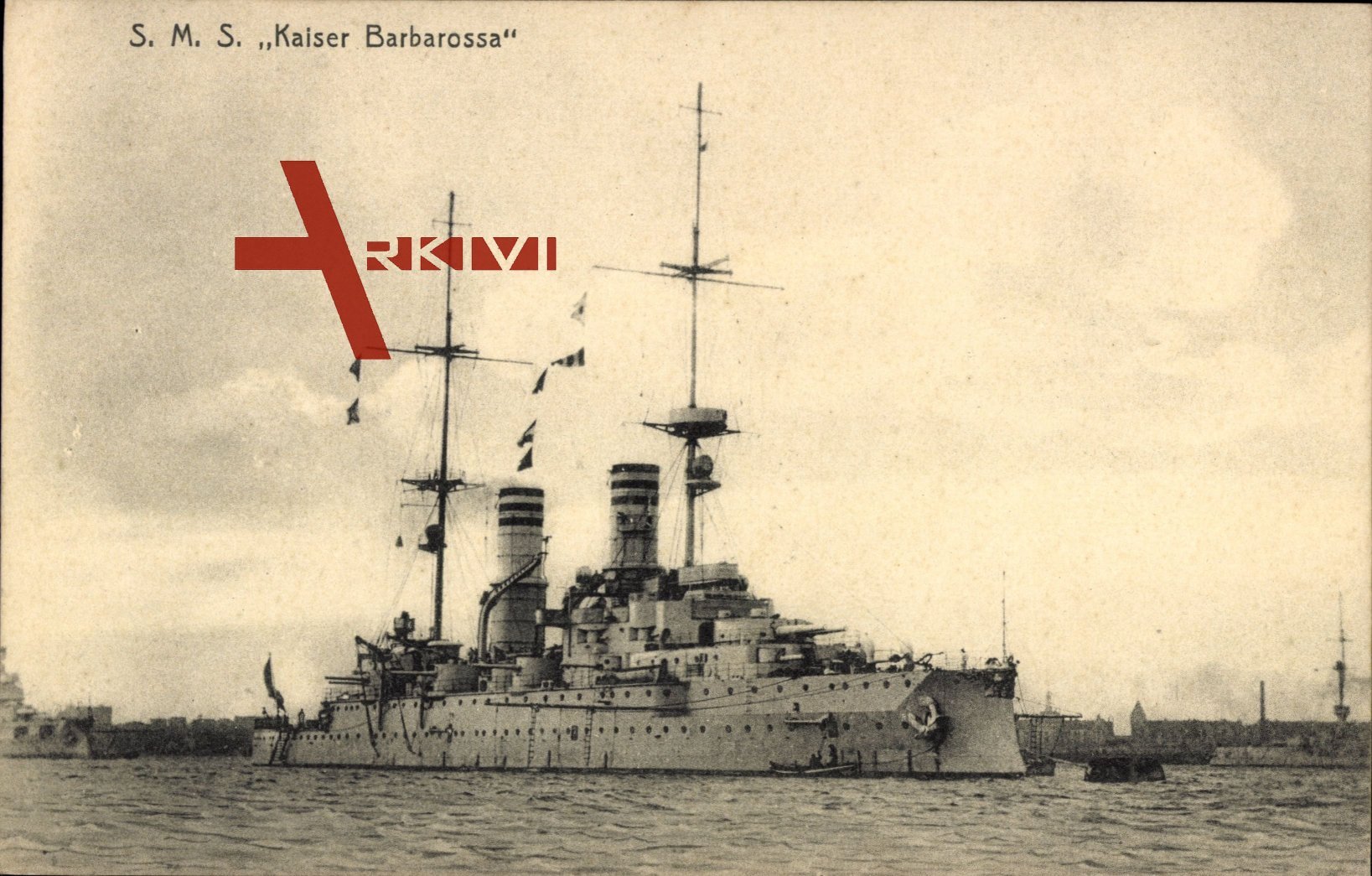 S.M.S. Kaiser Barbarossa, Deutsches Kriegsschiff, Ansicht Steuerbord