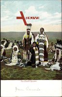 Indianer, The Chief's Squaws, Häuptling mit seiner Frau und Kind