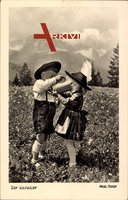 Der Kavalier, Max Stroess, Junge und Mädchen in bayrischen Trachten, Krug