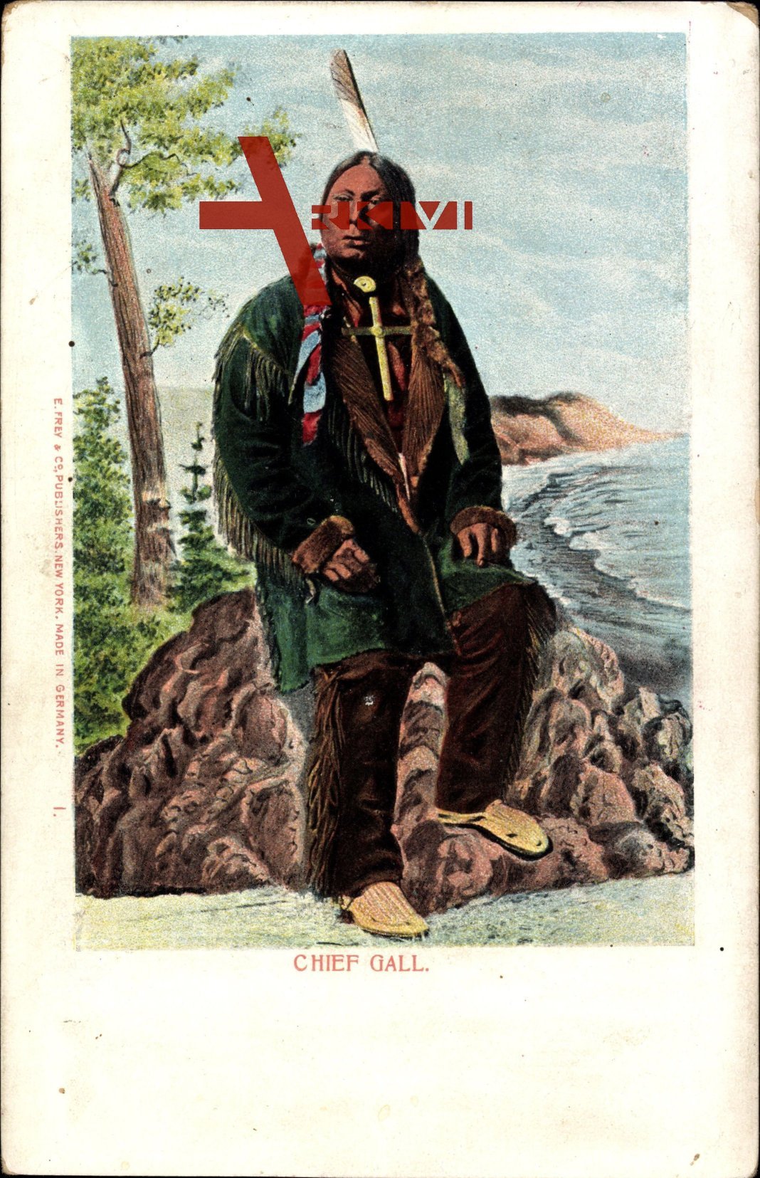 Chief Gall, Indianer, Indian, USA, Feder im Haar