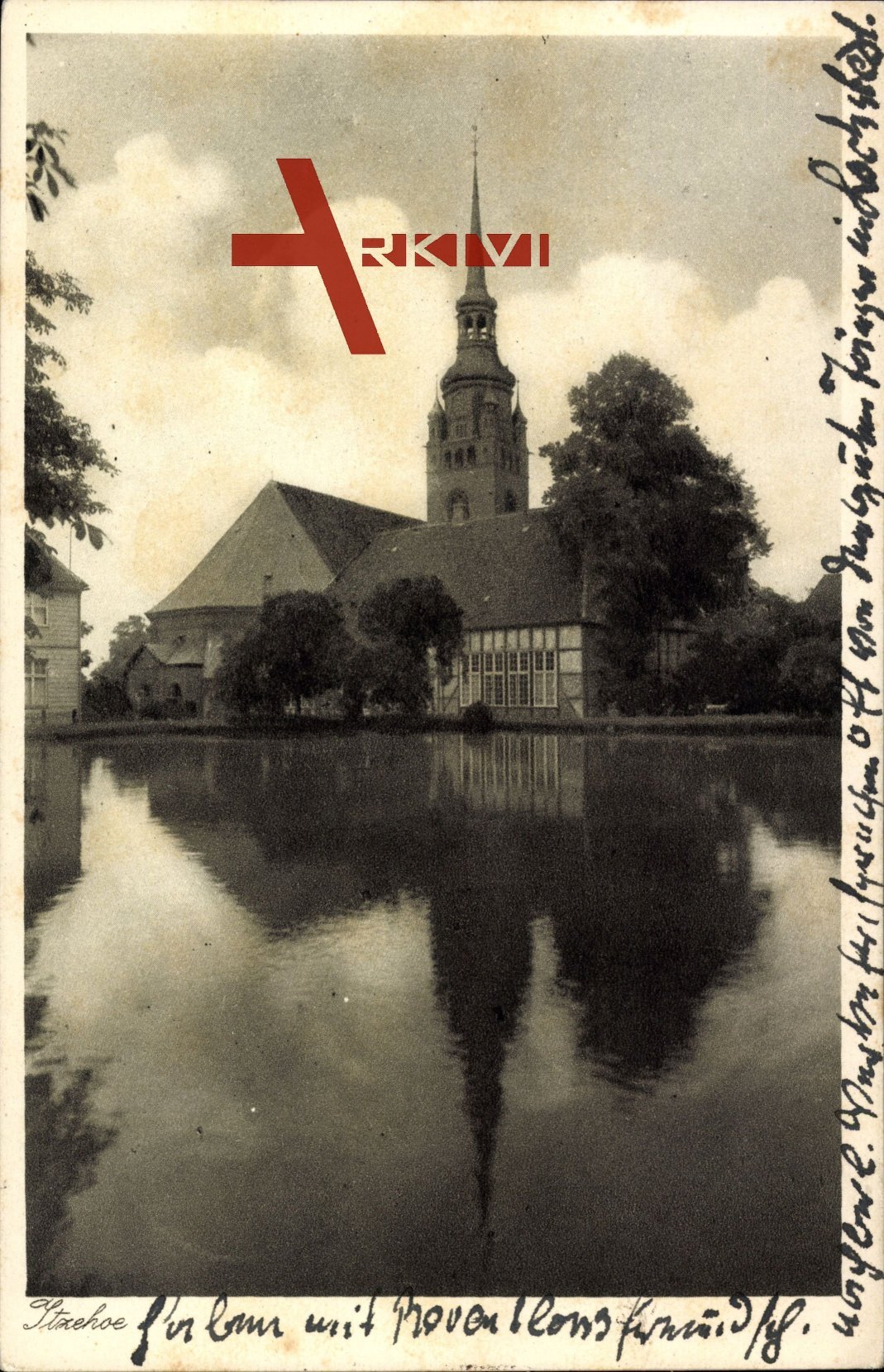 Itzehoe Schleswig Holstein, Blick vom See auf die Kirche
