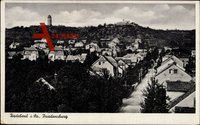 Radebeul Sachsen, Ortschaft mit Straßenpartie und Friedensburg