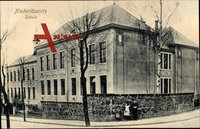 Niederlössnitz Radebeul, Ansicht der Schule, Straßenseite, Kinder