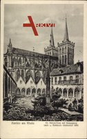 Xanten am Rhein, St. Victor Dom mit Kreuzgang nach Rohbock, Stahlstich 1840
