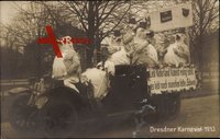Dresden, Dresdner Karneval 1913, Schweine auf einem LKW