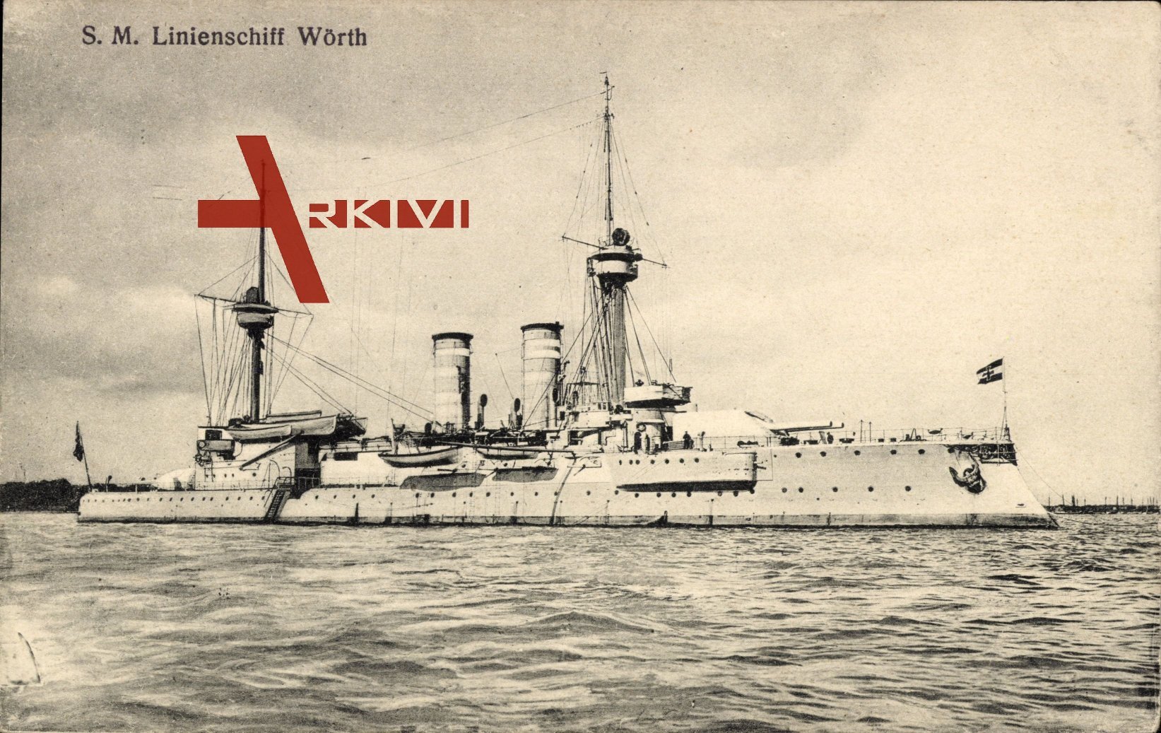 S.M. Linienschiff Wörth, Deutsches Kriegsschiff, Ansicht Steuerbord