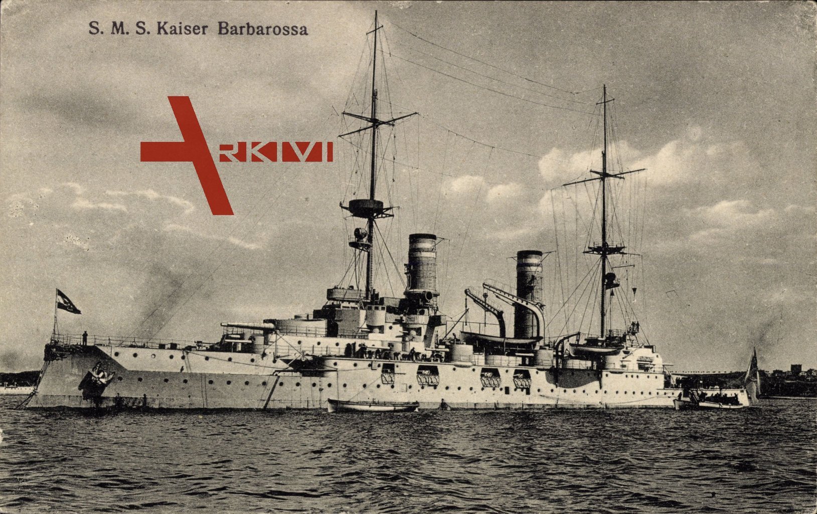 S.M.S. Kaiser Barbarossa, Deutsches Kriegsschiff, Ansicht Backbord