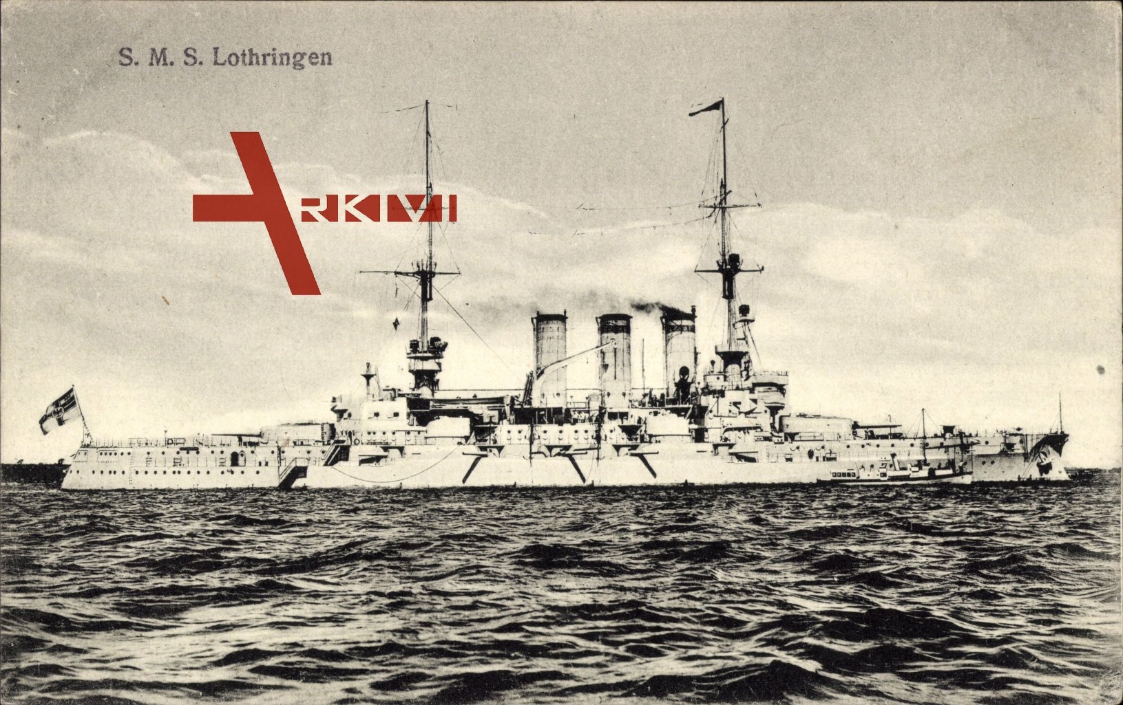 S.M.S. Lothringen, Deutsches Kriegsschiff, Ansicht Steuerbord