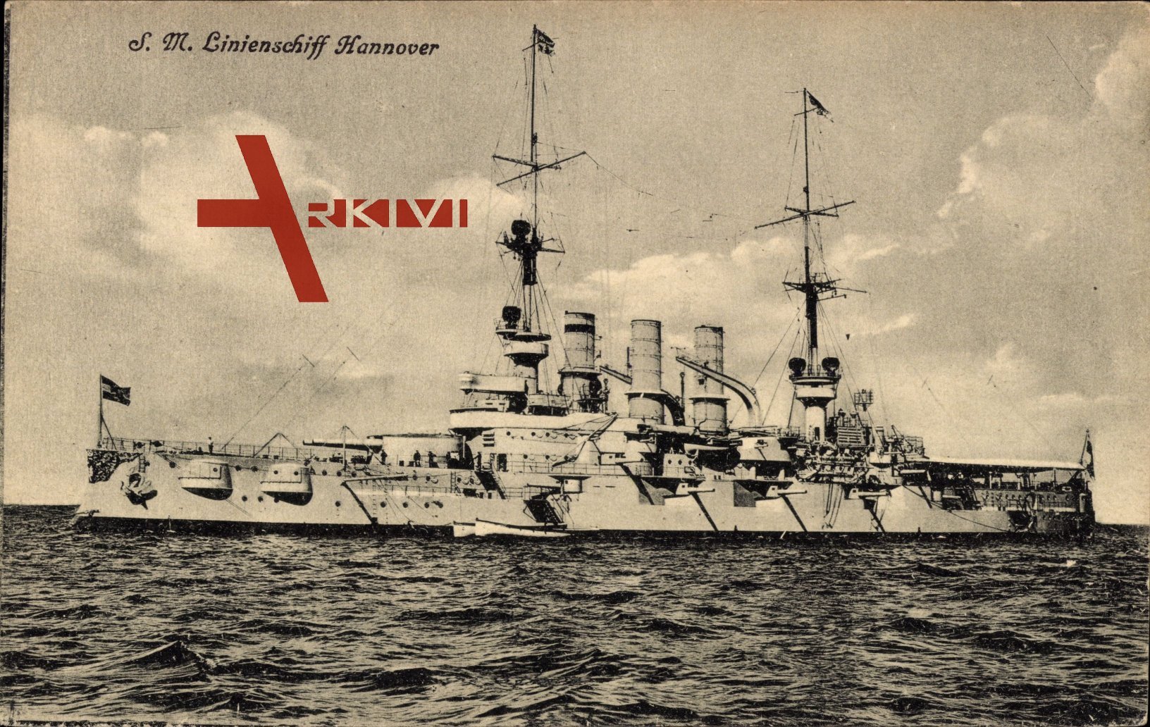 S.M. Linienschiff Hannover, Deutsches Kriegsschiff, Ansicht Backbord