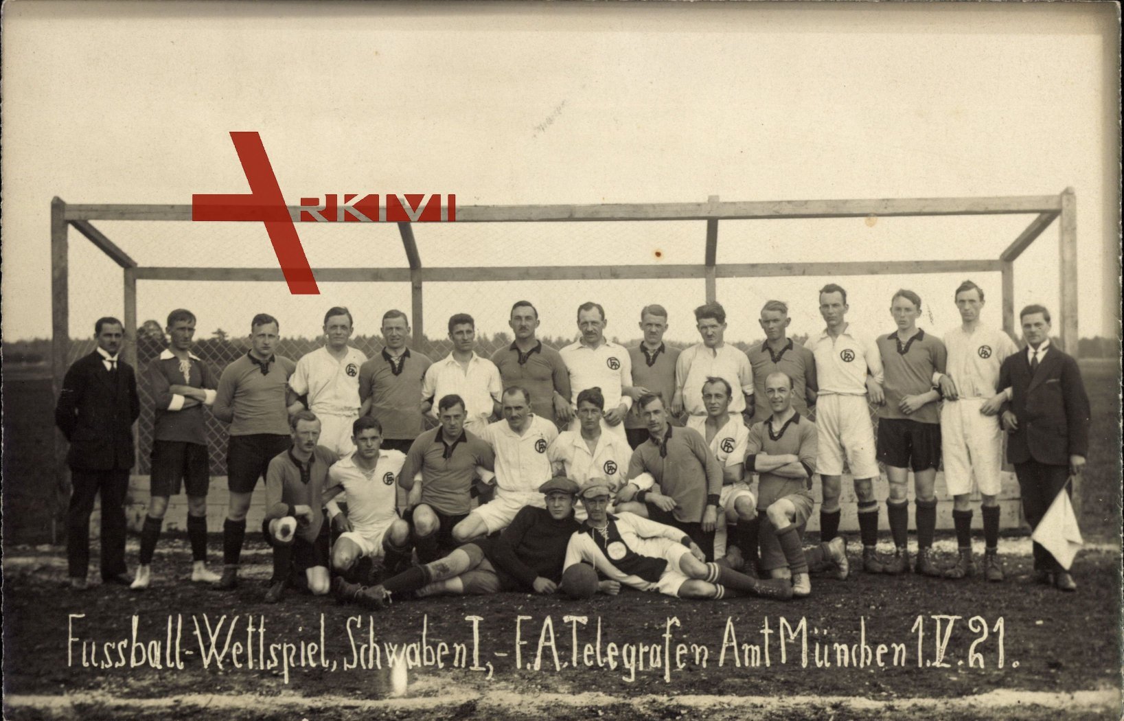 Fußball Wettspiel, Schwaben I., F.A.Telegrafen Amt München, 01 V. 1921