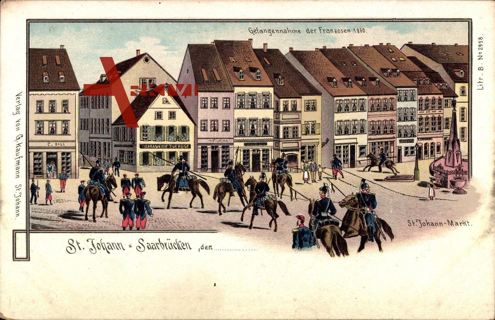 St. Johann Saarbrücken, Gefangennahme der Franzosen 1870, Markt