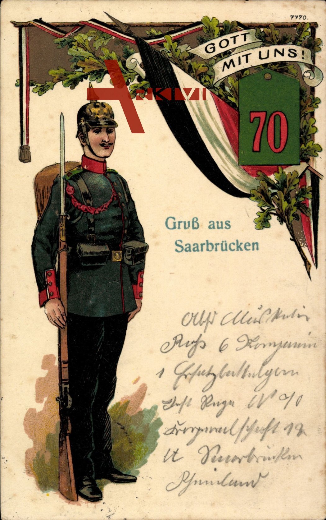 Regiment Saarbrücken, Regiment Nr. 70, Soldat in Montur